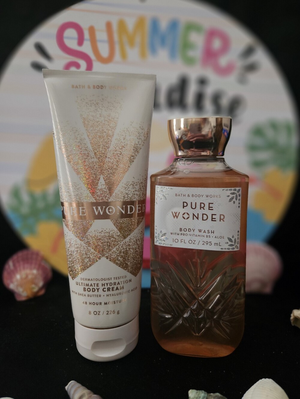 NWT Bath & Body Works Pure Wonder Body Care Set - White, Gold DISCONTINUED SCENT